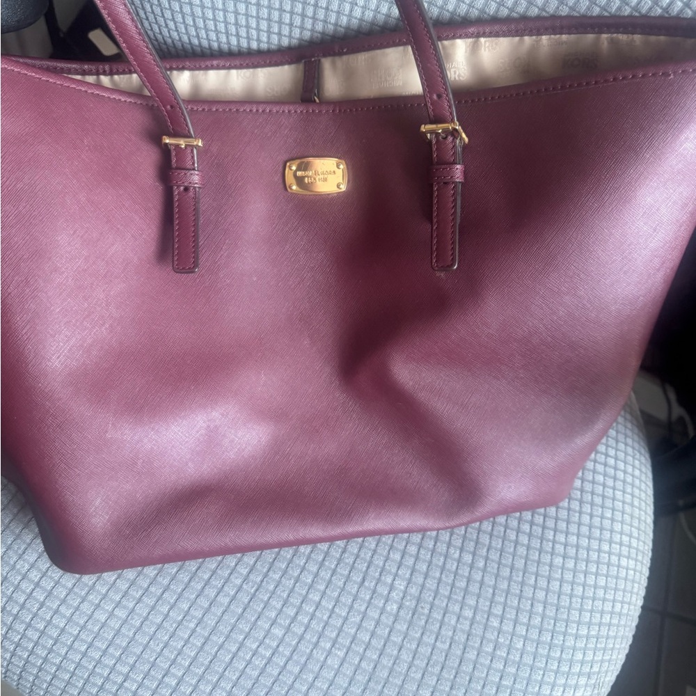 Michael Kors Burgundy Tote Bag